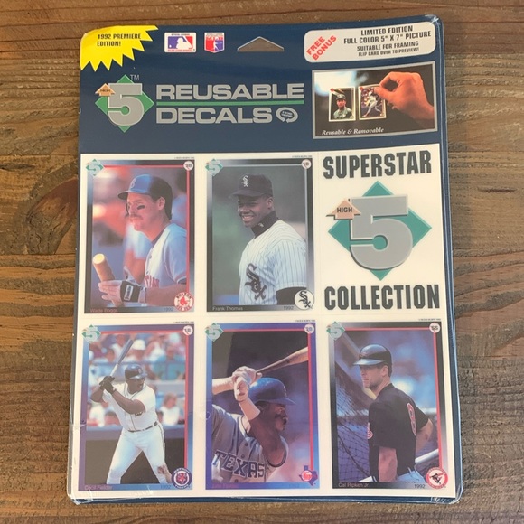 Other - 1992 HIGH-5 REUSABLE DECALS SUPERSTAR COLLECTION FACTORY SEALED SET.